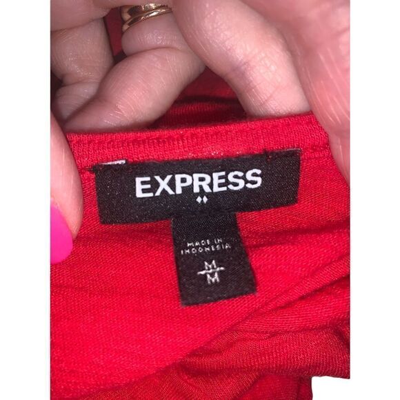 Express red scrunch tie crop top medium - Picture 5 of 6